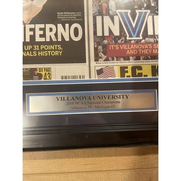 2018 Villanova Wildcats championship framed 11x14 Daily News Newspaper - Picture 3 of 3